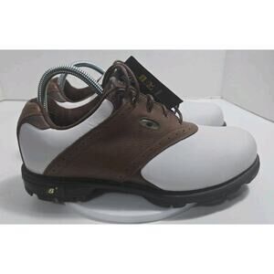 New Balance Golf Cleats Soft Spiked Soles Shoes MG1275B White Brown 10. (4E)